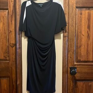 Lauren Black Dress with White Accents